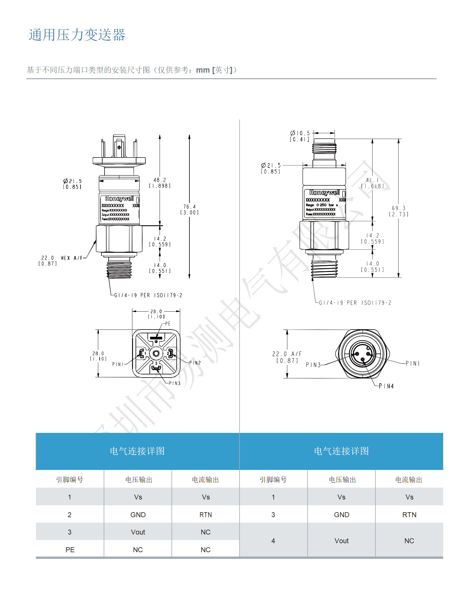 Honeywell霍尼韋爾壓力傳感器GPT系列25Mbar